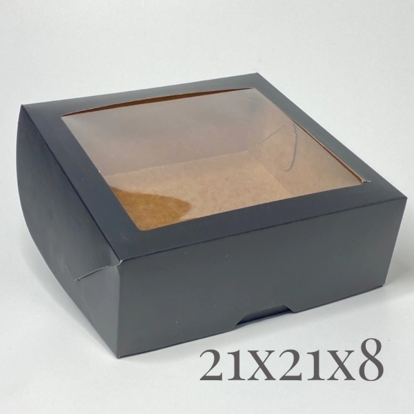 Producto - Caja con visor negro mate 21x21x8