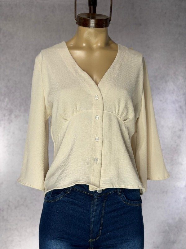Producto - CAMISA BEIGE LINO CEY MANGA OXFORD