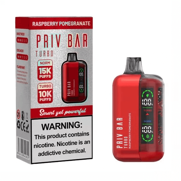 Producto - SMOK PRIV BAR 15 TURBO MIL PUFFS RASPBERRY POMEGRANATE