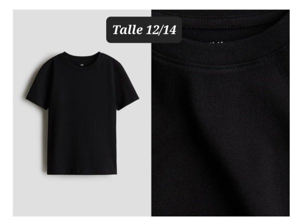 Producto - Remera manga corta HyM talle 12/14  básica negra