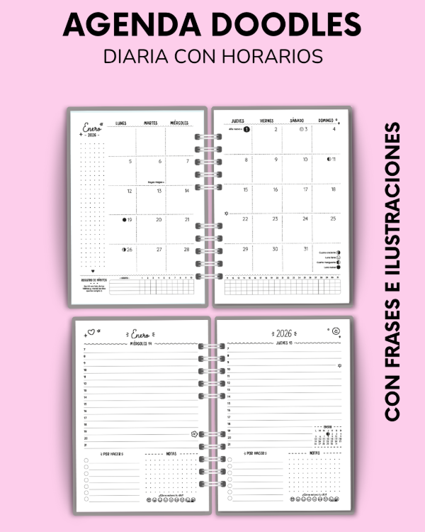 Producto - AGENDA DOODLES - Diaria con horarios - 3
