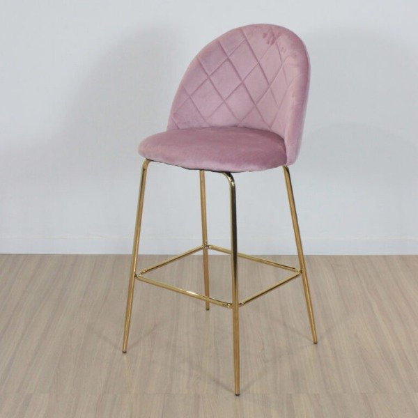 Producto - BANQUETA PRINCE ROSA PATA DORADA - 2