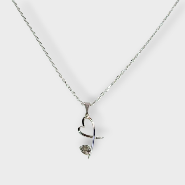Producto - Cadena Corazon Acero Blanco con Strass