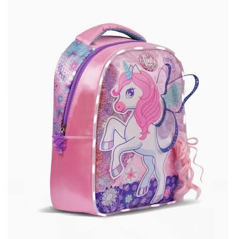 Producto - MOCHILA 13" ESPALDA UNICORN WINGS CON LUZ LED FOOTY X UNIDAD COLORES SURTIDOS