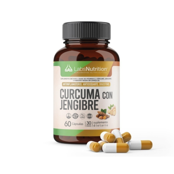 Producto - CURCUMA CON JENGIBRE 60 CAPS. - LABS NUTRITION