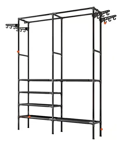 Producto - Perchero Organizador de Ropa con Estantes Metálicos- Armario Portátil Grande