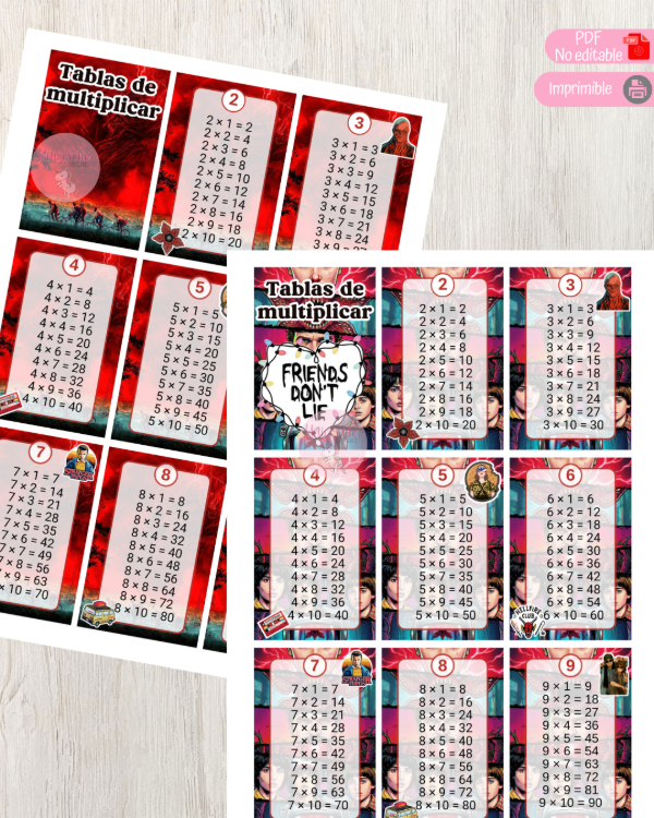 Producto - Tablas de multiplicar personajes (actualizado 2026) - 1