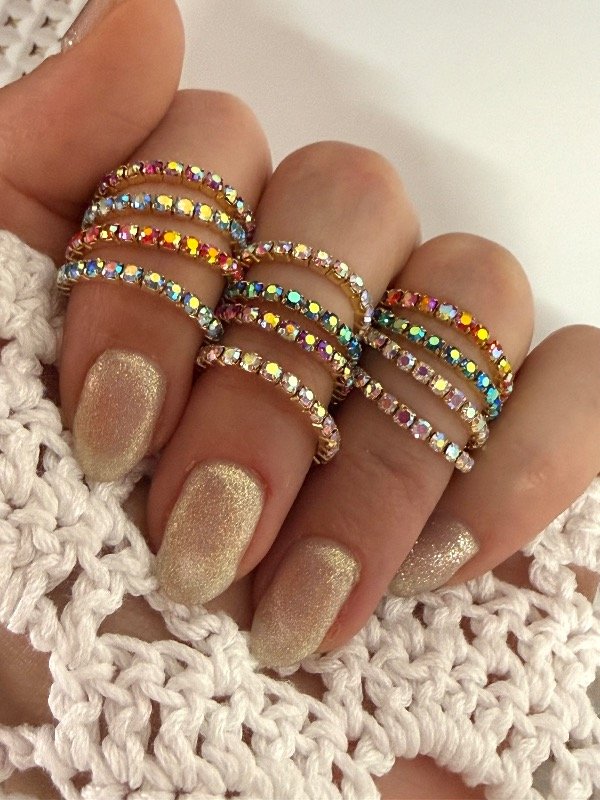 Producto - NF003 Anillo strass elastizado dorado