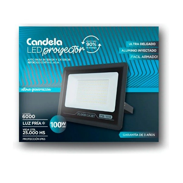 Producto - Reflector Proyector Led 100w Exterior carcasa Negro luz Blanco frío