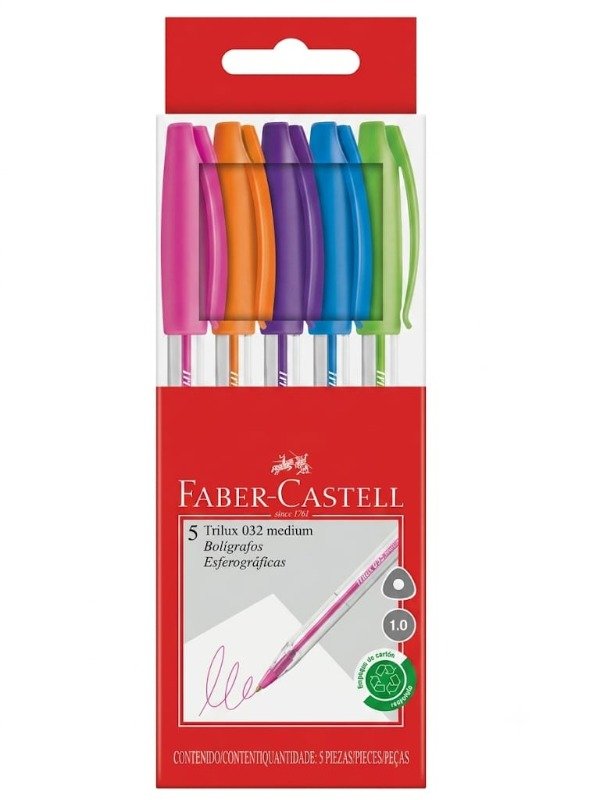 Producto - Bolígrafo Faber Castell Trilux 032 x 5 Colores