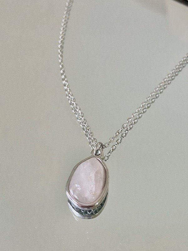 Producto - Collar pierda natural silver