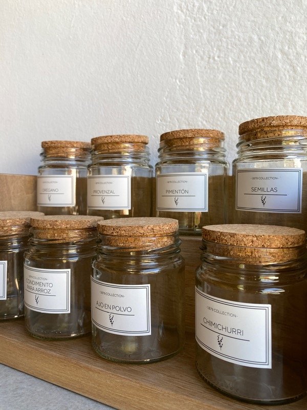 Producto - set de 8 especieros  200 cctapa corcho