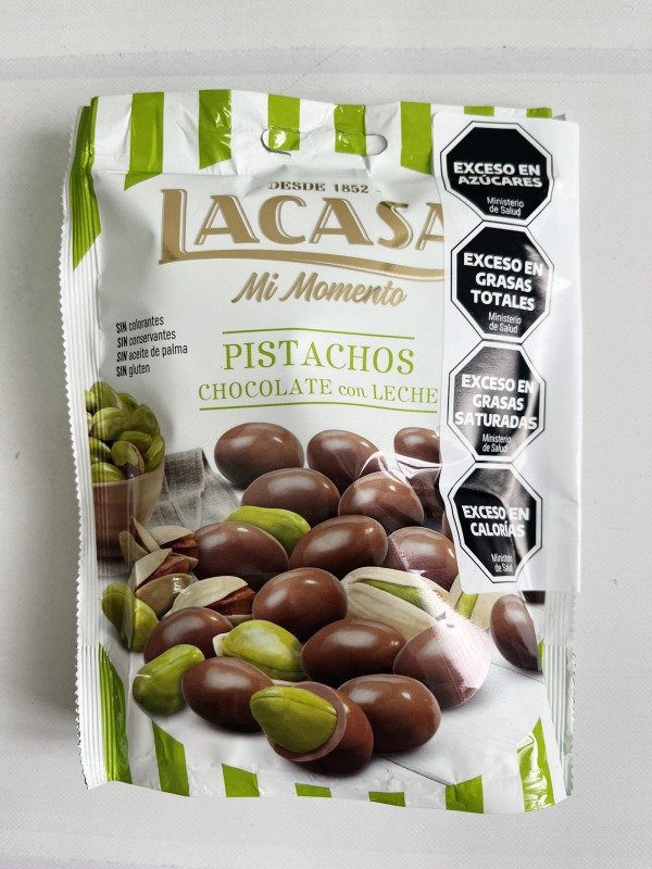 Producto - PISTACHOS con chocolate con leche SIN TACC x 100g LACASA