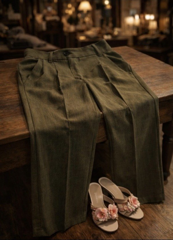 Producto - PANTALON DE VESTIR OLIVA - 1
