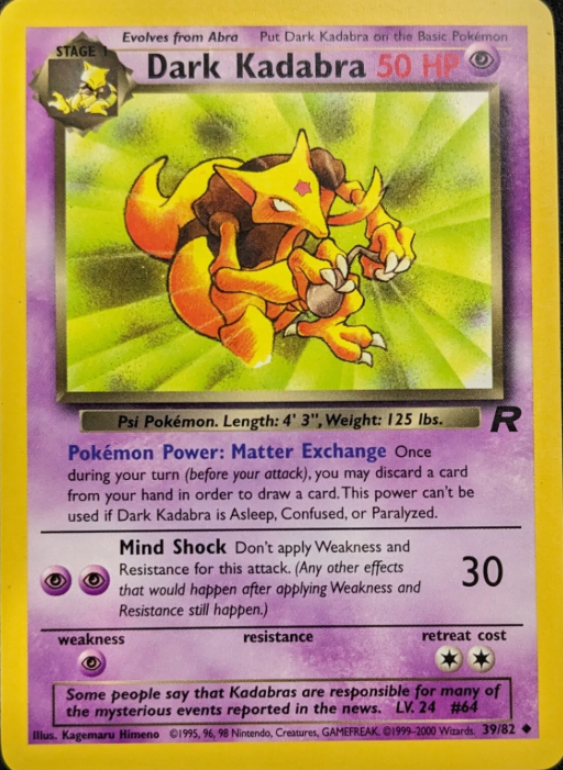 Producto - Dark Kadabra 39/82 Team Rocket Unlimited