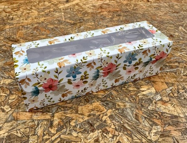 Producto - CAJA FLORES MULTICOLOR  -COD.1565   medida 20x6x6