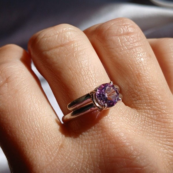 Producto - Anillo Plata 925 con Amatista Ajustable - 0