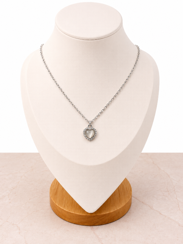 Producto - CADENA DOBLE CORAZÓN PIEDRA OJO DE GATO 1152