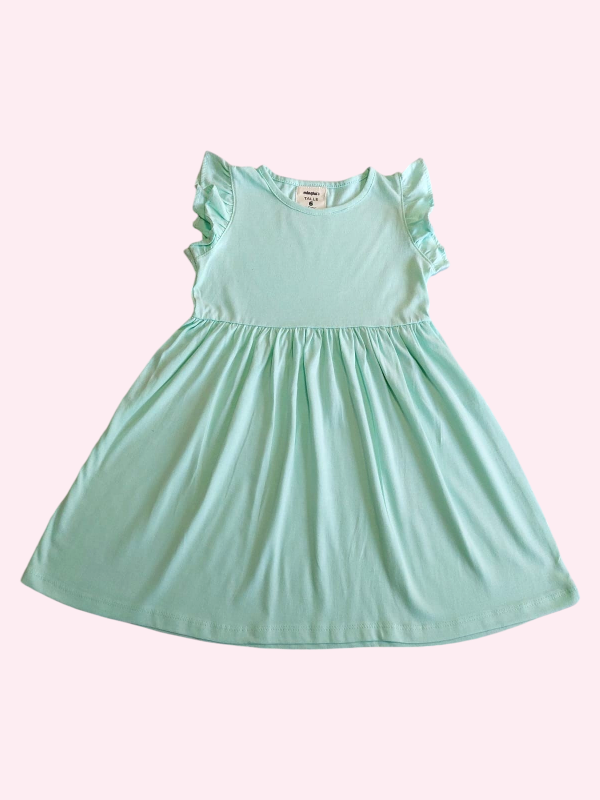 Producto - Vestido manguita voladitos verde Minghas 6 años NUEVO