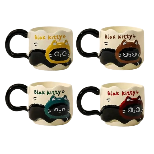 Producto - Taza Cerámica Apilable Gato Negro