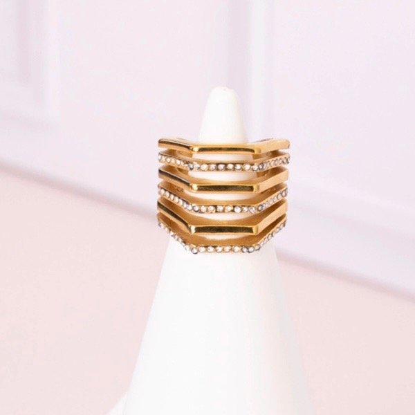 Producto - Anillo Cubic apilado con circonitas