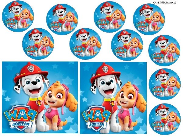 Producto - LAMINA TORTA RECTANGULAR O CAKE PIÑATA PATRULLA CANINA