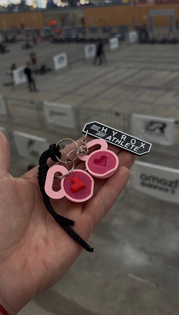 Producto - Combo llaveros hyrox - kettlebell corazon y cordon