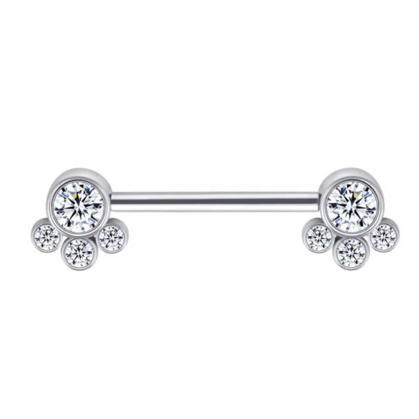 Producto - Piercing Nipple Tres Cristales Swarovski Titanio