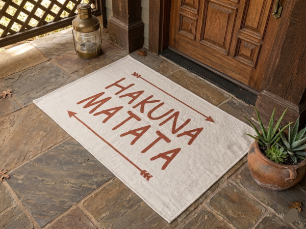 Producto - Alfombra Tejida de Algodón "Hakuna Matata" 40 x 60 cm