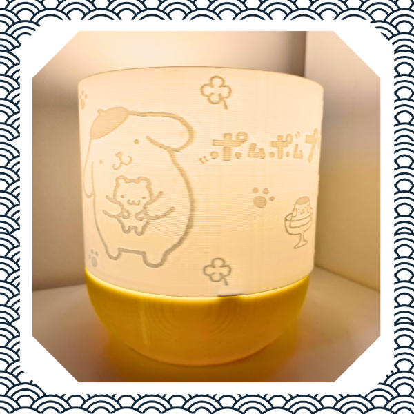 Producto - Velador Pompompurin kawaii - Lámpara decorativa impresa en 3D