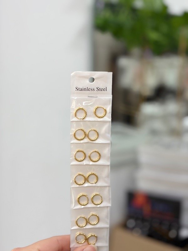 Producto - Aro argolla acero dorado 10mm