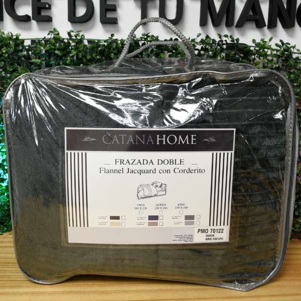 Producto - FRAZADA JACQUARD HOME FLANNEL C/CORDERITO MO70122