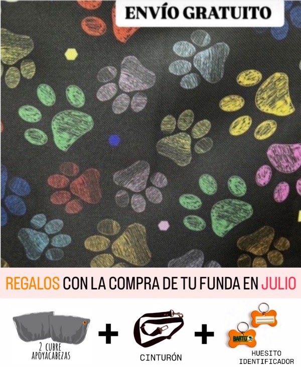 Producto - FUNDA INDIVIDUAL CON LATERALES HUELLAS COLOR
