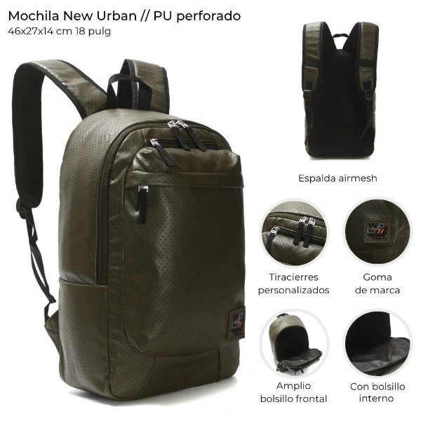 Producto - Mochila New Urban Verde y Negro