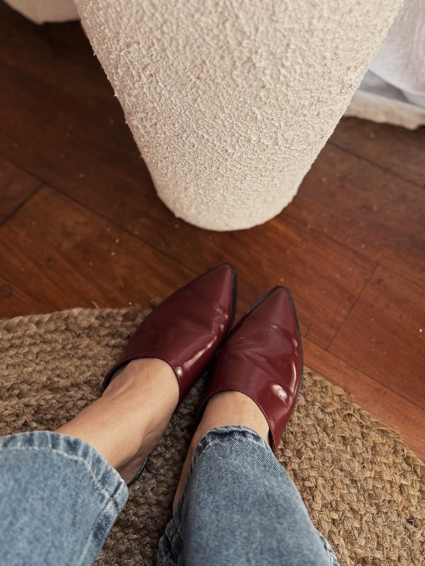Producto - Slipper borgoña charol