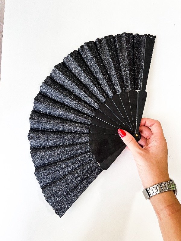 Producto - Abanico brillito negro