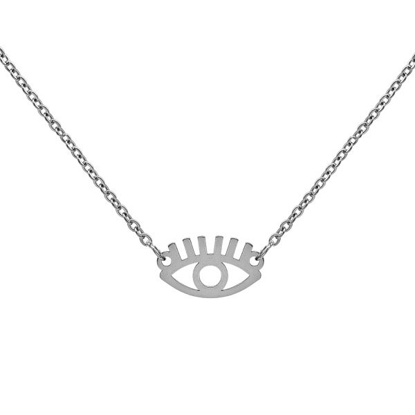 Producto - Collar de acero quirúrgico - 42 a 47cm - Espejito 1mm - Ojo turco