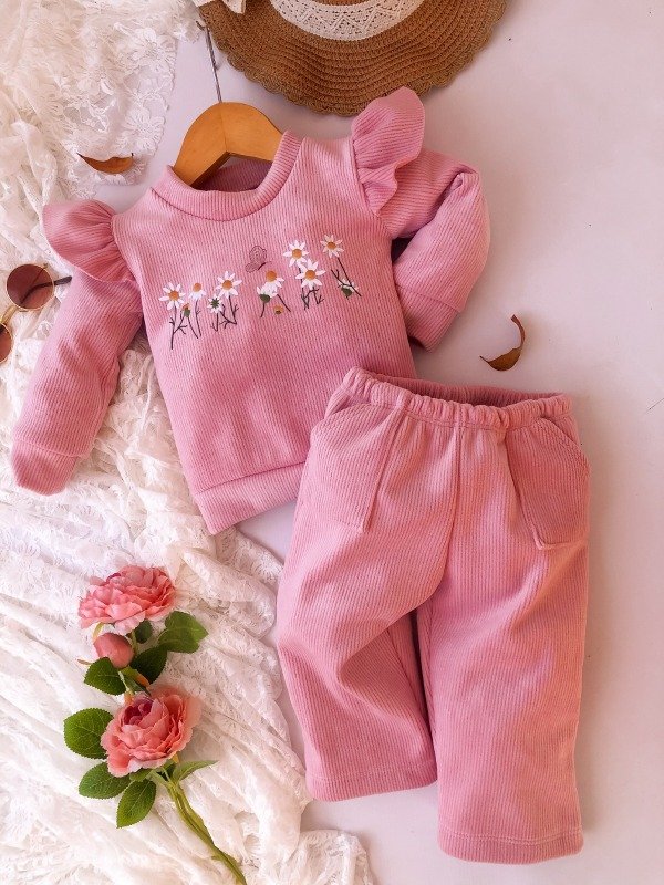 Producto - Set CORDEROY Margarita Rosa claro