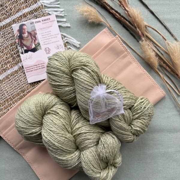 Producto - Kit Chal Raíces - Color liso - Verde
