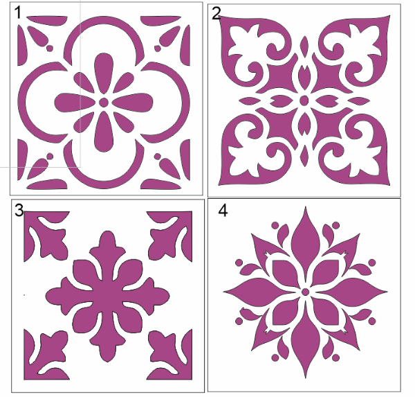 Producto - Stencils mandalas/mosaicos 15 x 15 cm