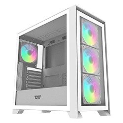 Producto - darkFlash Gamer Aigo DRX90 Glass Mid Tower - Blanco 4 Fans ARGB
