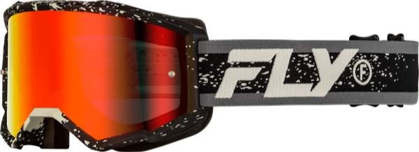 Producto - ANTIPARRA FLY RACING YOUTH ZONE GAFGLE NEGRO/GRIS CON ESPEJO ROJO/LENTE E70