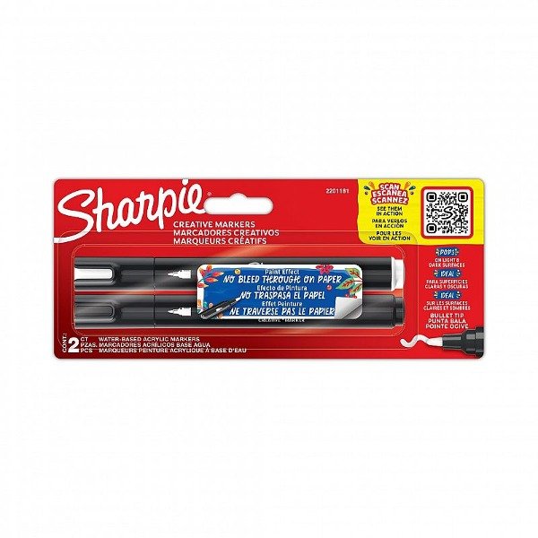 Producto - MARCADOR SHARPIE CREATIVE ACRILICO PTA REDONDA BLISTER X 2 COLORES (2201181)