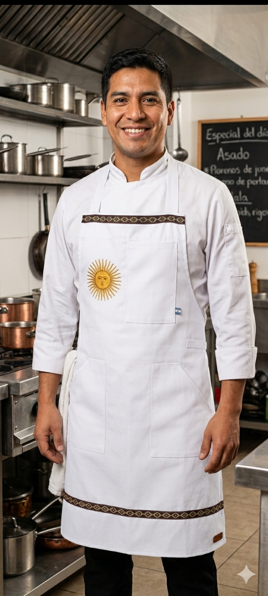 Producto - Delantal Sol de mayo blanco