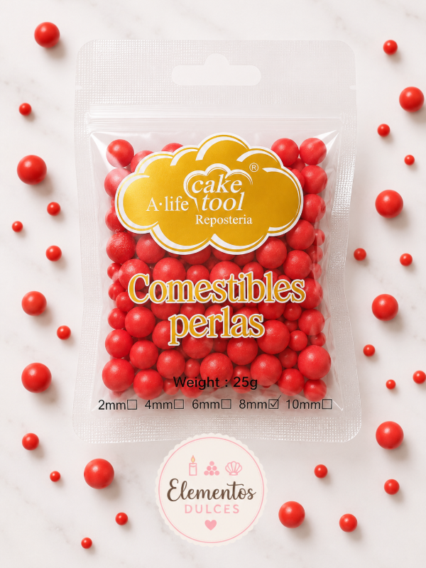 Producto - PERLA COMESTIBLE ROJA 6MM