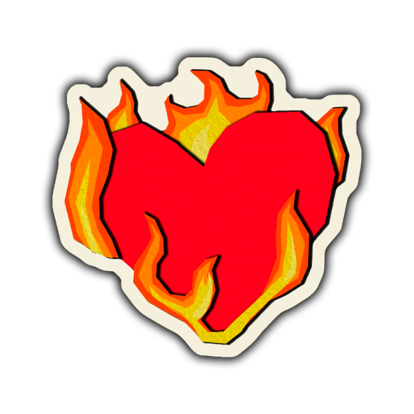 Producto - Sticker Imantado Corazón Caliente 36 6,5x6,5cm
