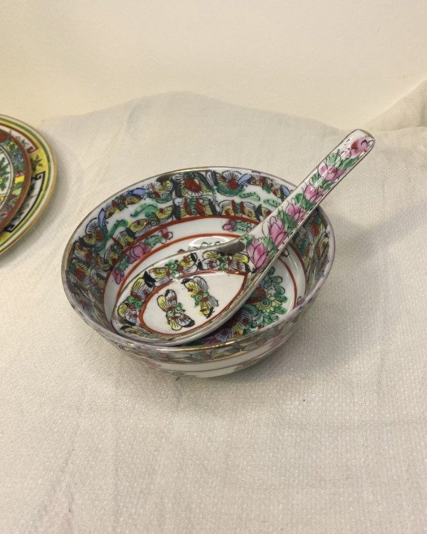 Producto - Cuenco Y Cuchara De Porcelana China