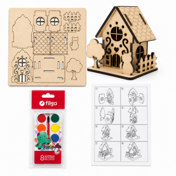 Producto - Souvenir Casita 3d Para Armar Y Pintar - 0