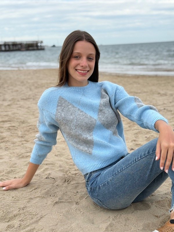 Producto - Sweater rombo gris