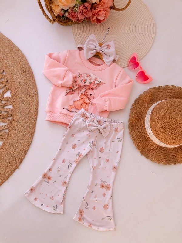 Producto - Conjunto trio OXFORD coneja con paragua PINK